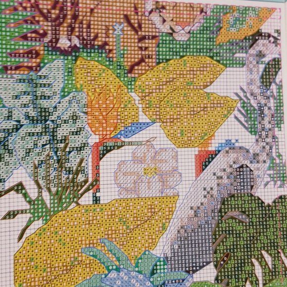 Rainforest Tiger Panther Parrot Cross Stitch Leaf - Picture 8 of 8
